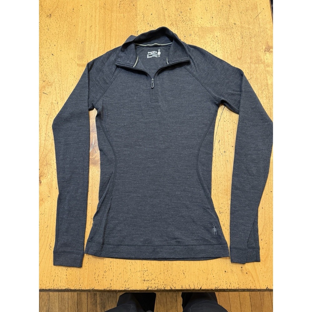 Smartwool Merino 250  Quarter Zip Top Women's Medium Black/gray
